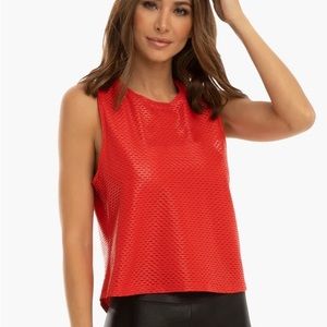 KORAL -Aerate Shiny Mesh Netz Racerback Tank Top